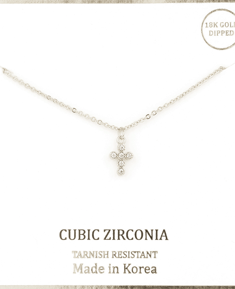 Cubic Zirconia Cross Necklace