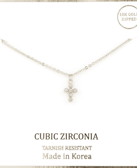 Cubic Zirconia Cross Necklace