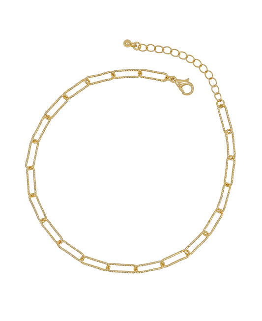 Texture Thin Clip Chain Metal Anklet