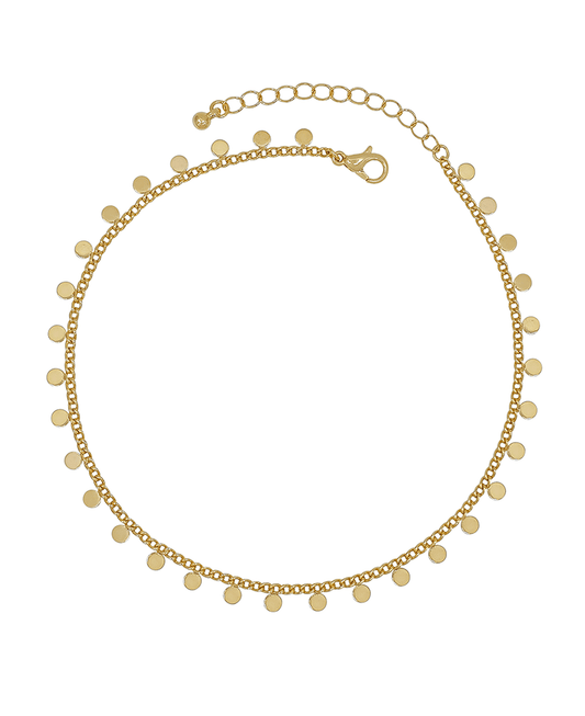 Chain w/ Circle Charms Metal Anklet