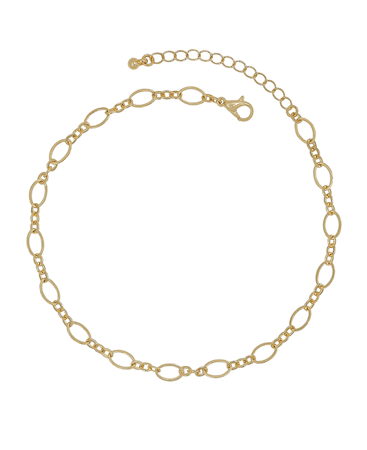 Delicate Oval Chain Linked Metal Anklet