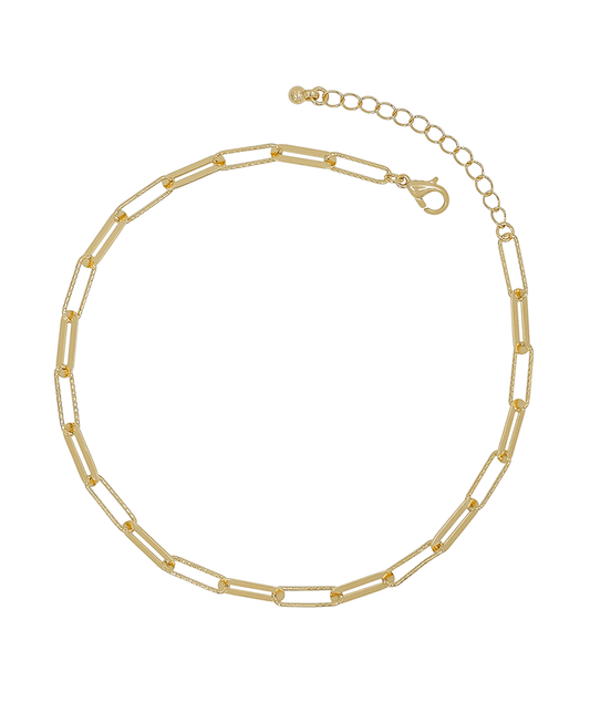 Textured Clip Chain Metal Anklet