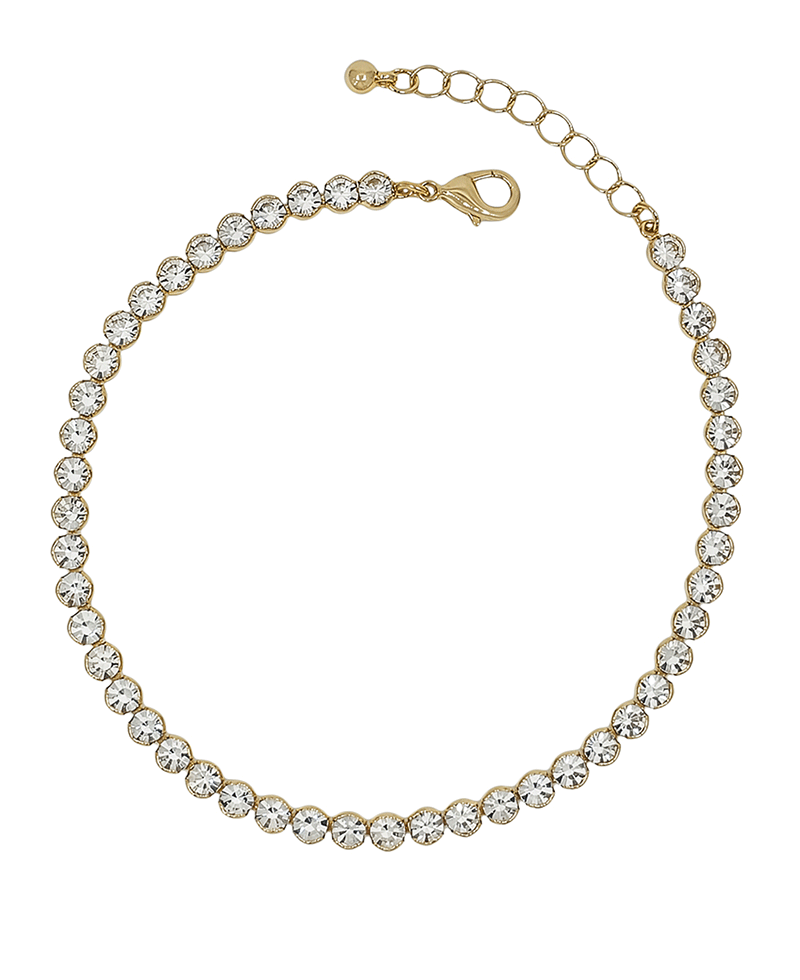 4mm Round Stone Chain Anklet