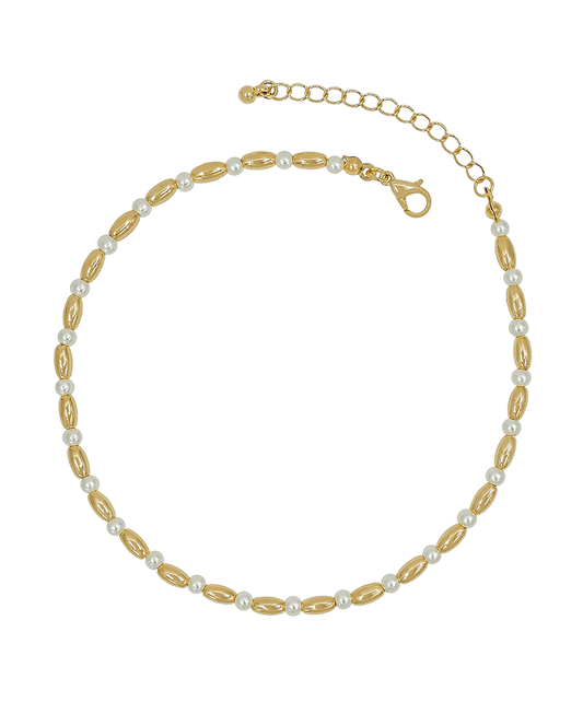 Oval CCB w/ Pearl Anklet