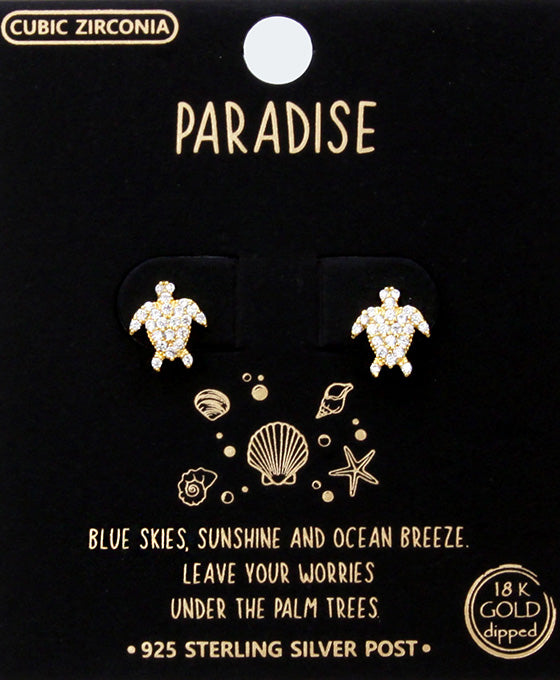 Turtle CZ Earring