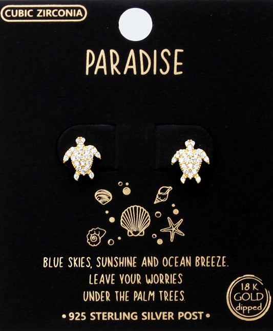 Turtle CZ Earring