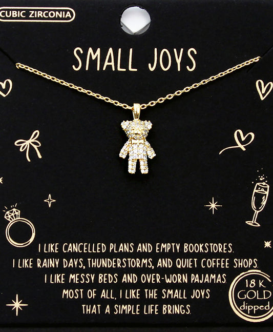 Teddy Bear CZ Necklace