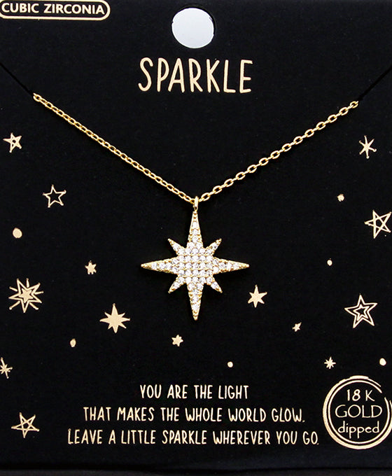 Pave CZ North Star Necklace