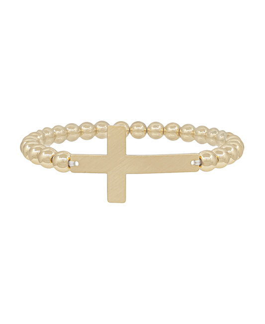 Cross Accent CCB Stretch Bracelet