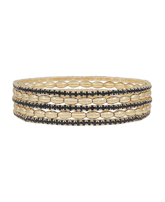 Tennis Chain & Oval CCB 5 Set Bracelet