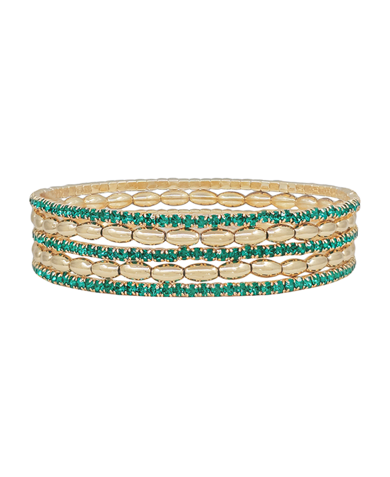 Tennis Chain & Oval CCB 5 Set Bracelet