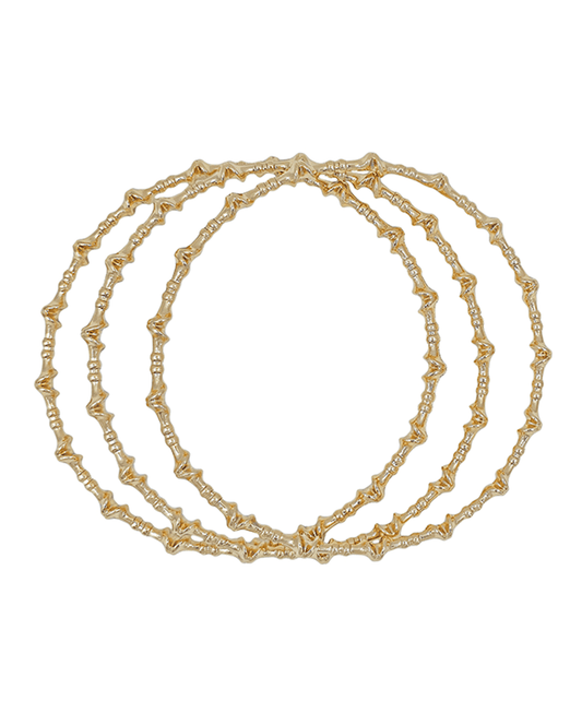 Textured Metal 3 Set Bangle Bracelet