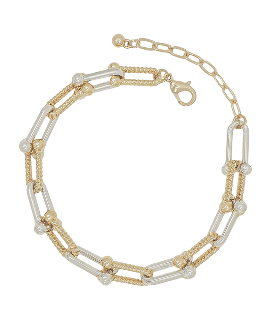 15mm Texture Metal Chain Bracelet
