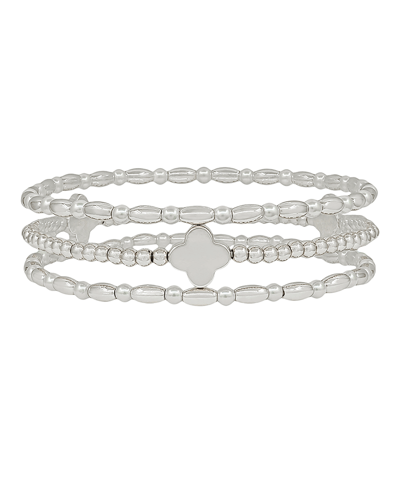 Clover Accent CCB & Pearl Bracelet