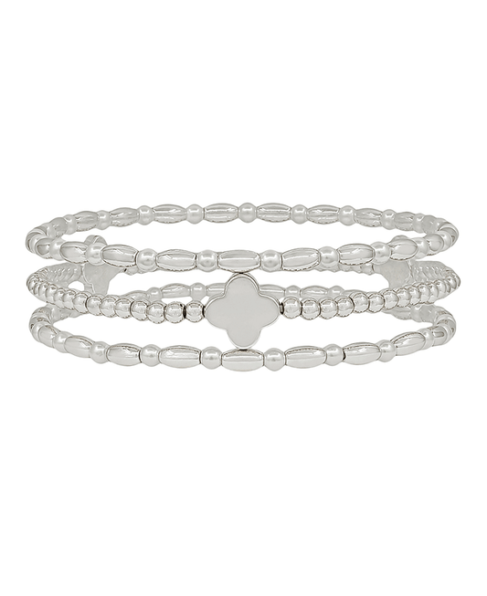 Clover Accent CCB & Pearl Bracelet