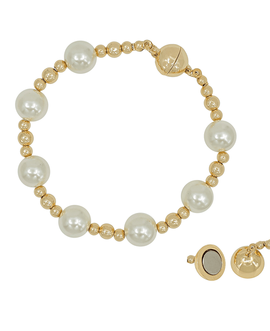 10mm Pearl & CCB Magnetic Bracelet