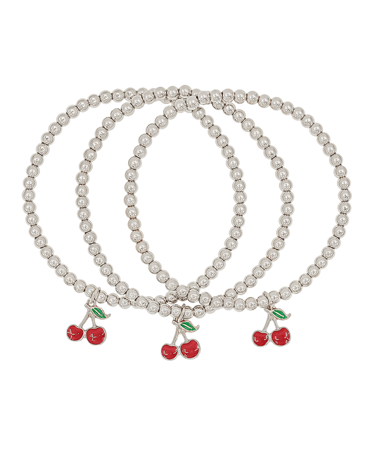 CCB Stretched Cherry Charm 3 Set Bracelet