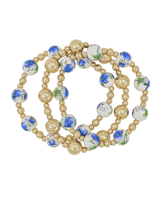 10mm Ceramic Bead & CCB 3 Set Bracelet