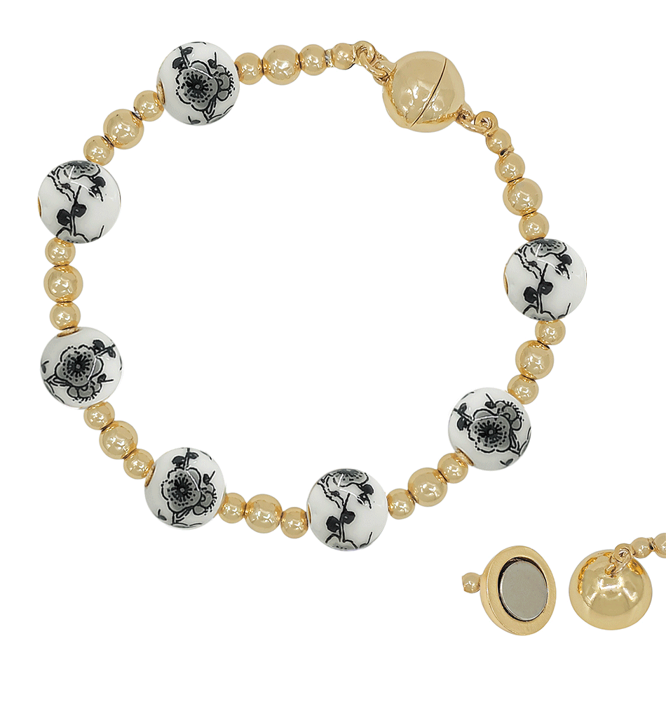 10mm Ceramic Bead & CCB Magnetic Bracelet