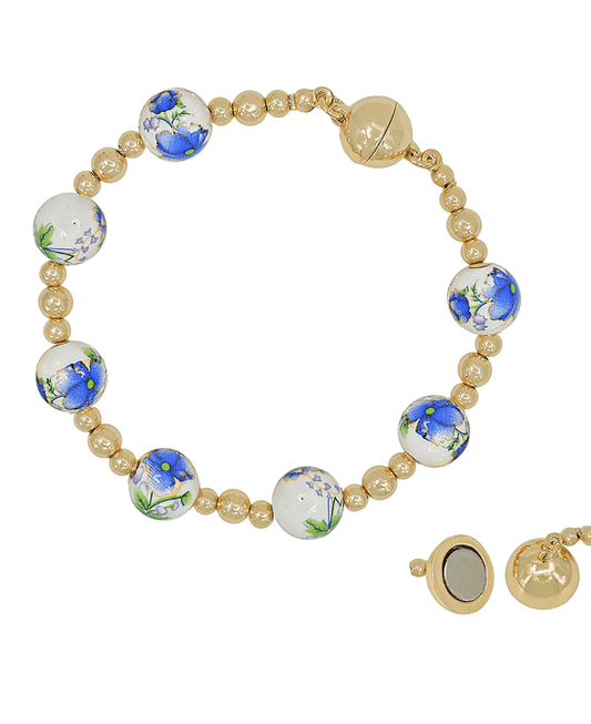 10mm Ceramic Bead & CCB Magnetic Bracelet