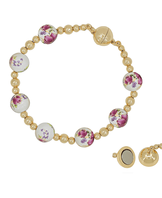10mm Ceramic Bead & CCB Magnetic Bracelet