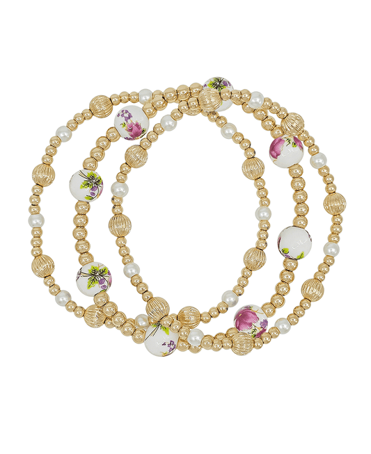 8mm Ceramic Bead & Pearl CCB Bracelet