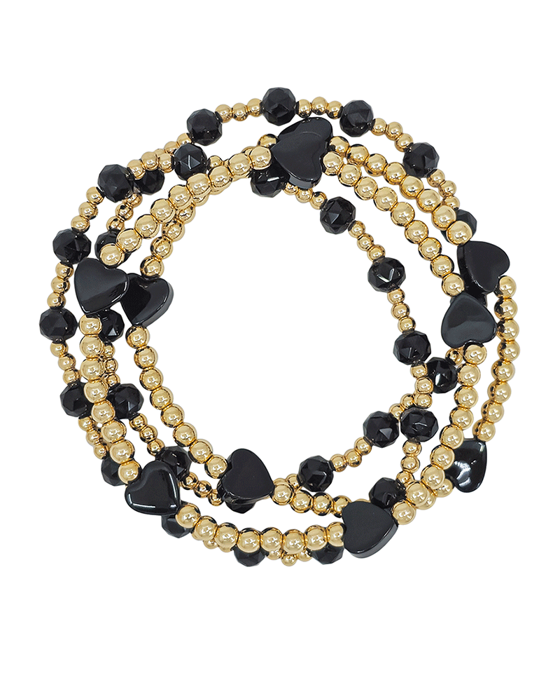 Heart Resin Candy Beads & CCB 4 Set Bracelet