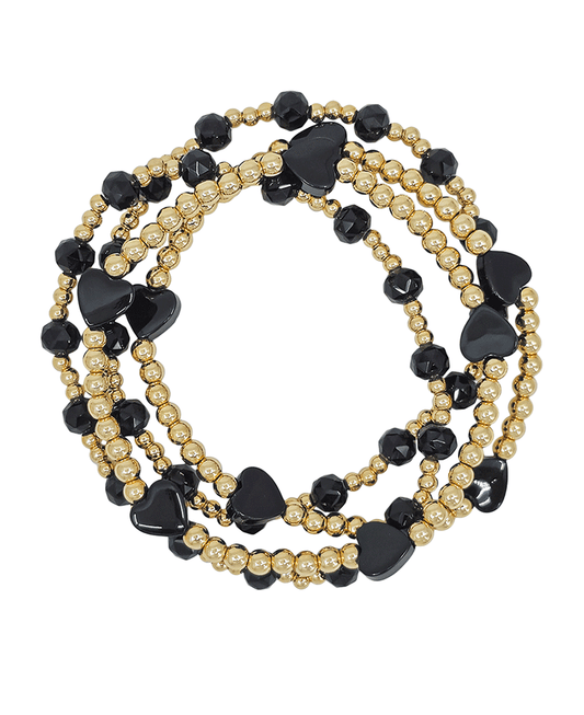 Heart Resin Candy Beads & CCB 4 Set Bracelet