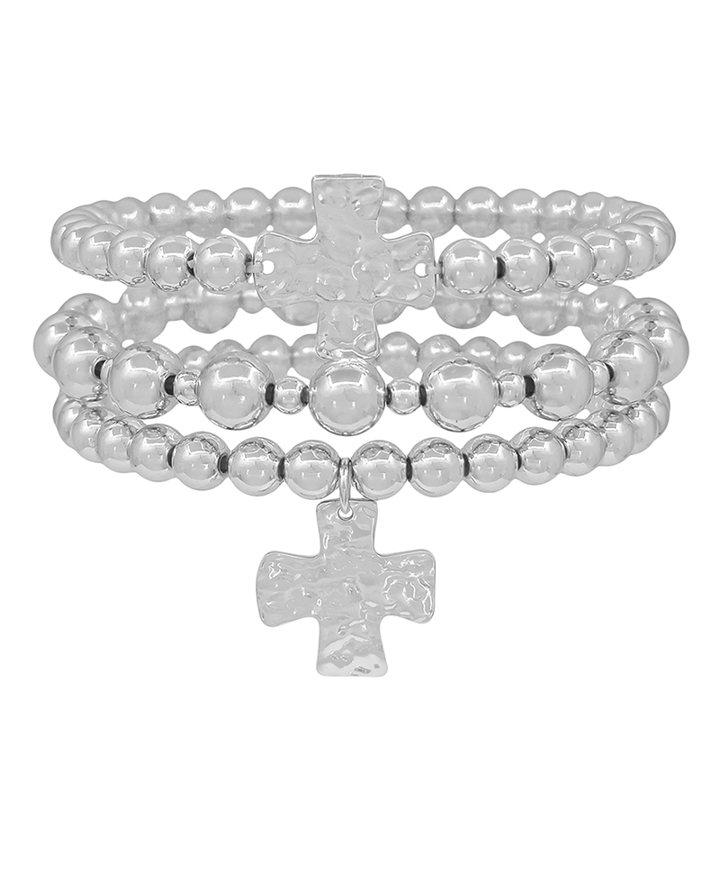 6 & 8mm CCB w/ Double Cross Bracelet