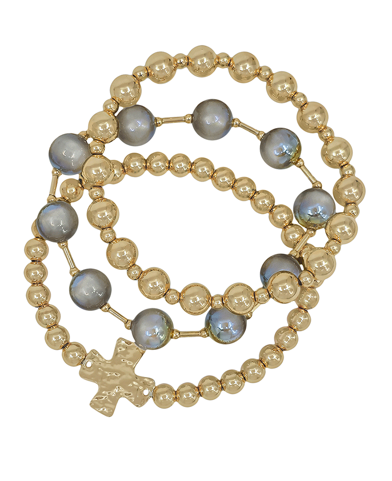 CCB w/ Cross & Candy Bead Bracelet
