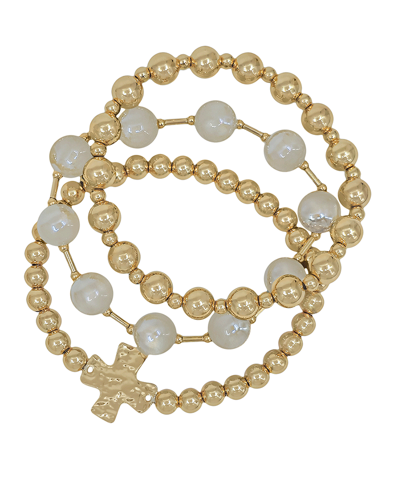 CCB w/ Cross & Candy Bead Bracelet