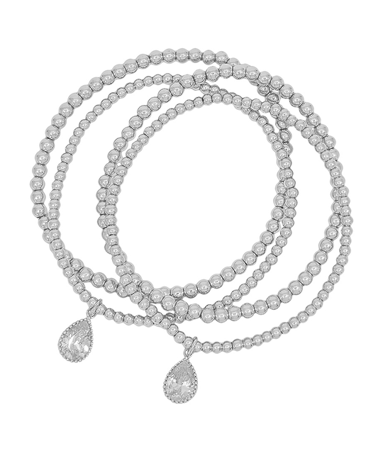 3 & 4mm CCB w/ Crystal Charm Bracelet