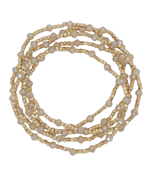 Square Metal & Glass Beads Bracelet