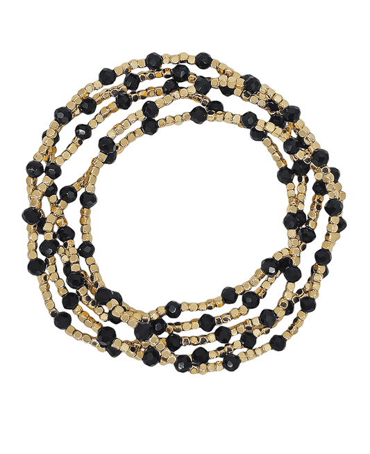 Square Metal & Glass Beads Bracelet