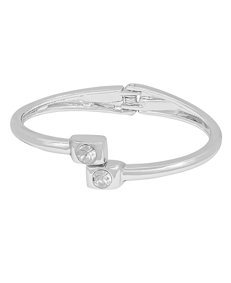 Crystal Metal Frame Hinge Bracelet