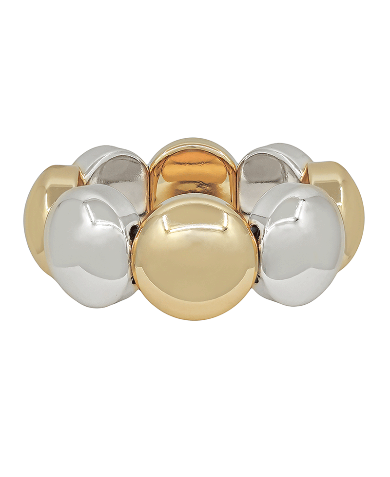 Bold 1" Round Metal Stretch Bracelet