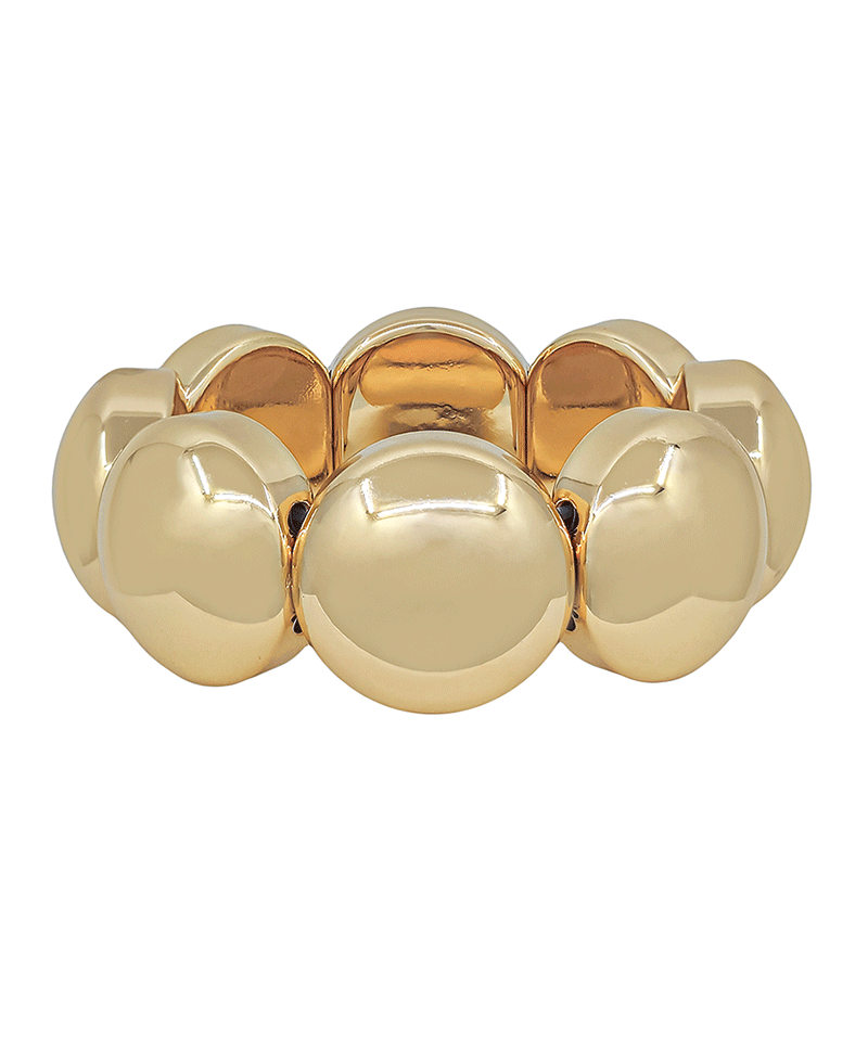 Bold 1" Round Metal Stretch Bracelet