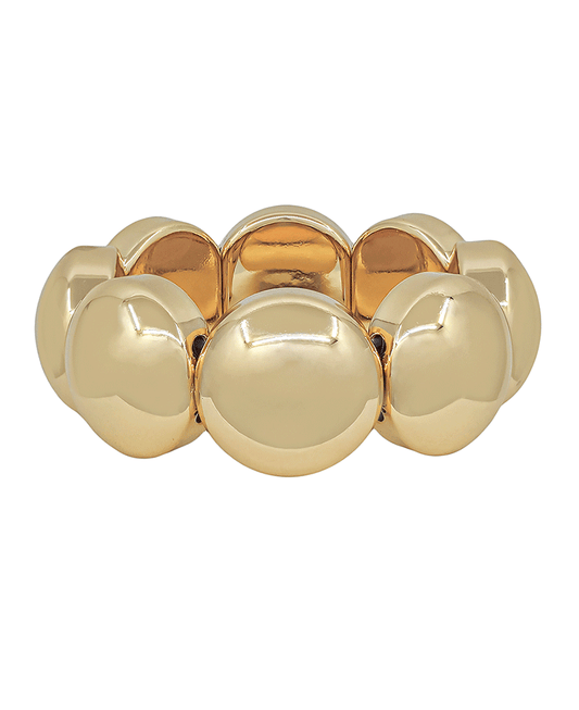 Bold 1" Round Metal Stretch Bracelet