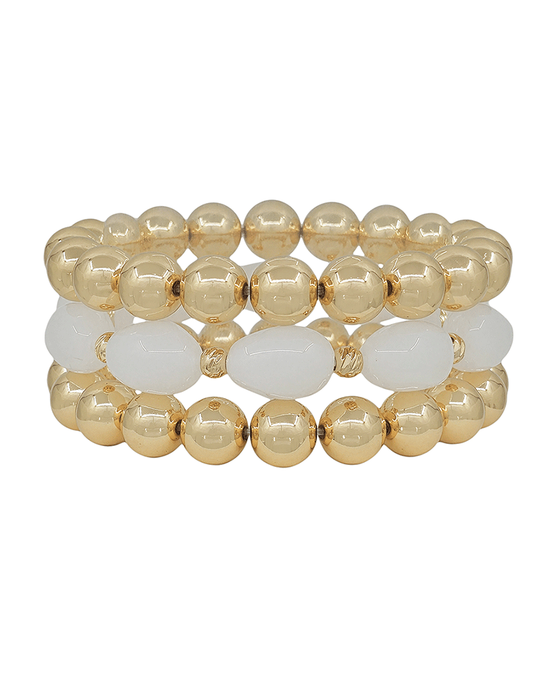 10mm CCB & Oval Resin 3 Set Bracelet