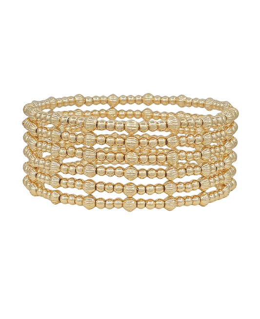 Texture Ball & CCB Stretch Bracelet