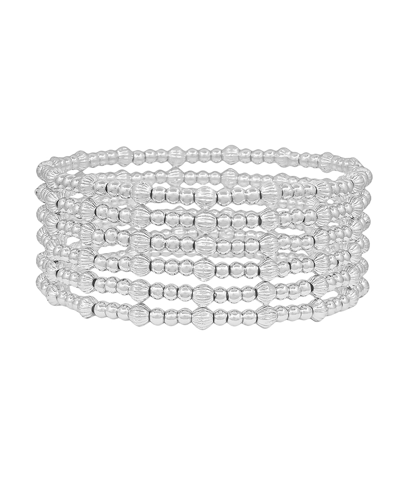 Texture Ball & CCB Stretch Bracelet