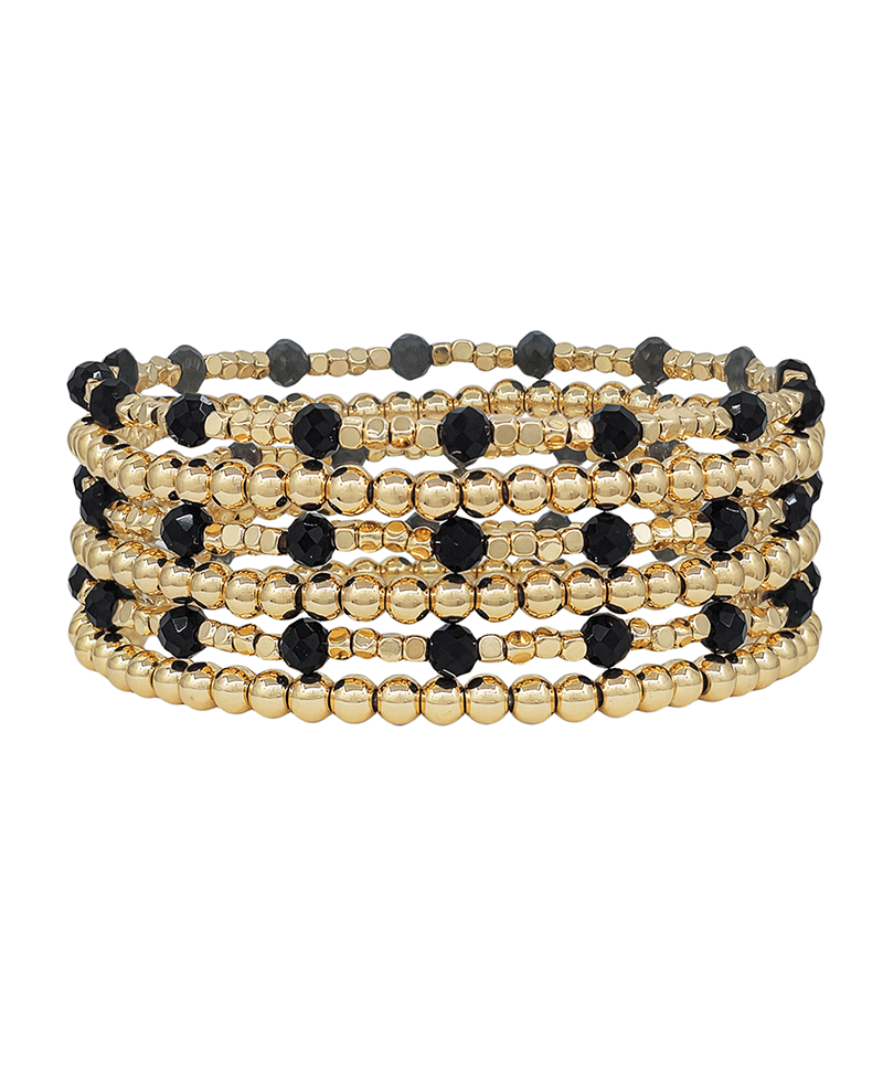 CCB Glass Metal Beads 6 Set Bracelet