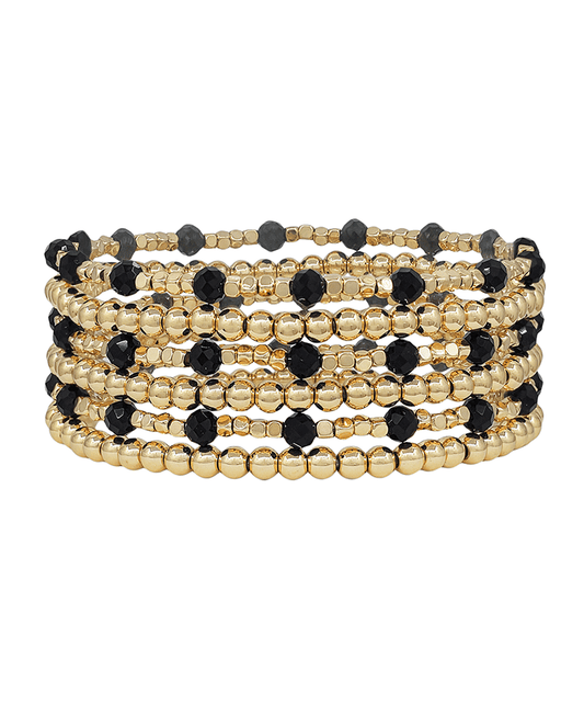 CCB Glass Metal Beads 6 Set Bracelet