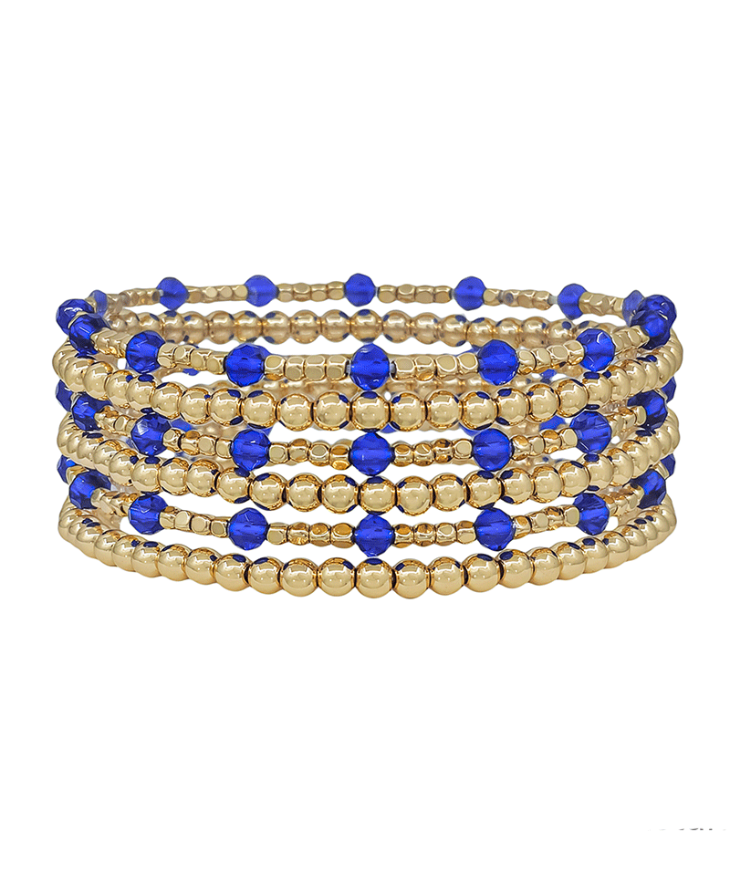 CCB Glass Metal Beads 6 Set Bracelet