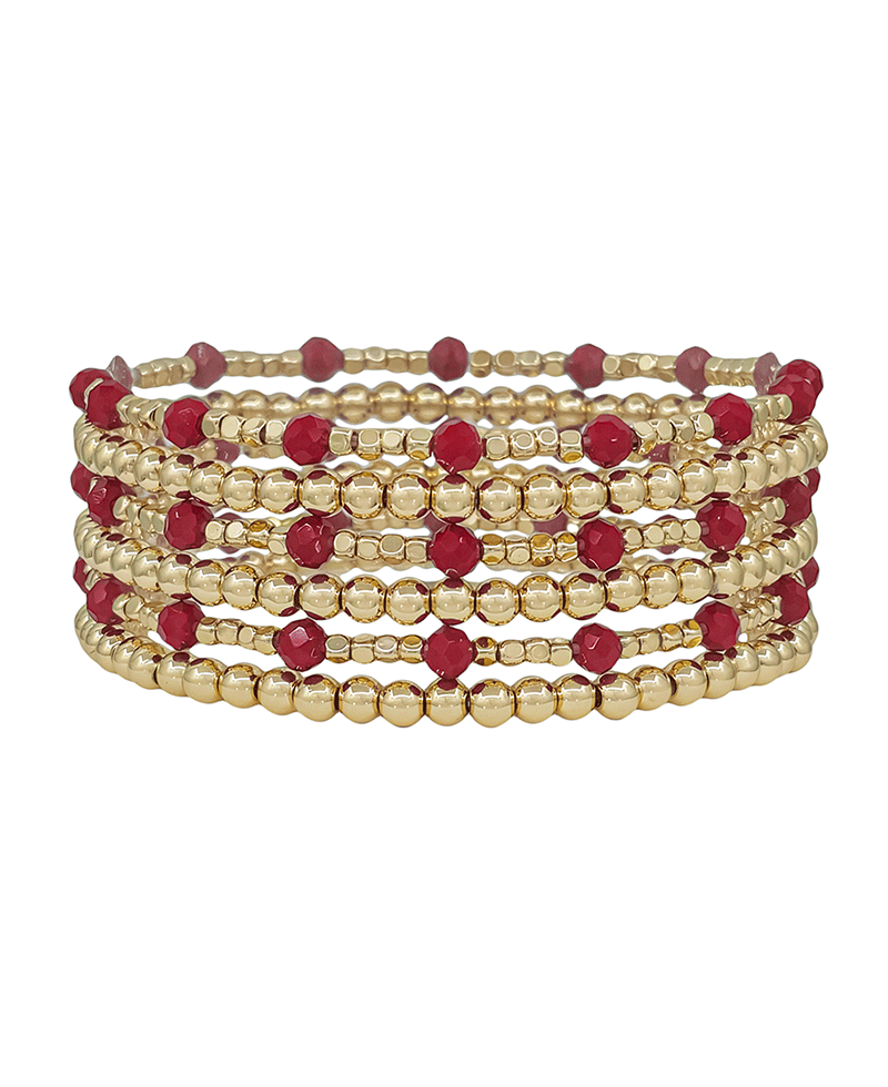 CCB Glass Metal Beads 6 Set Bracelet