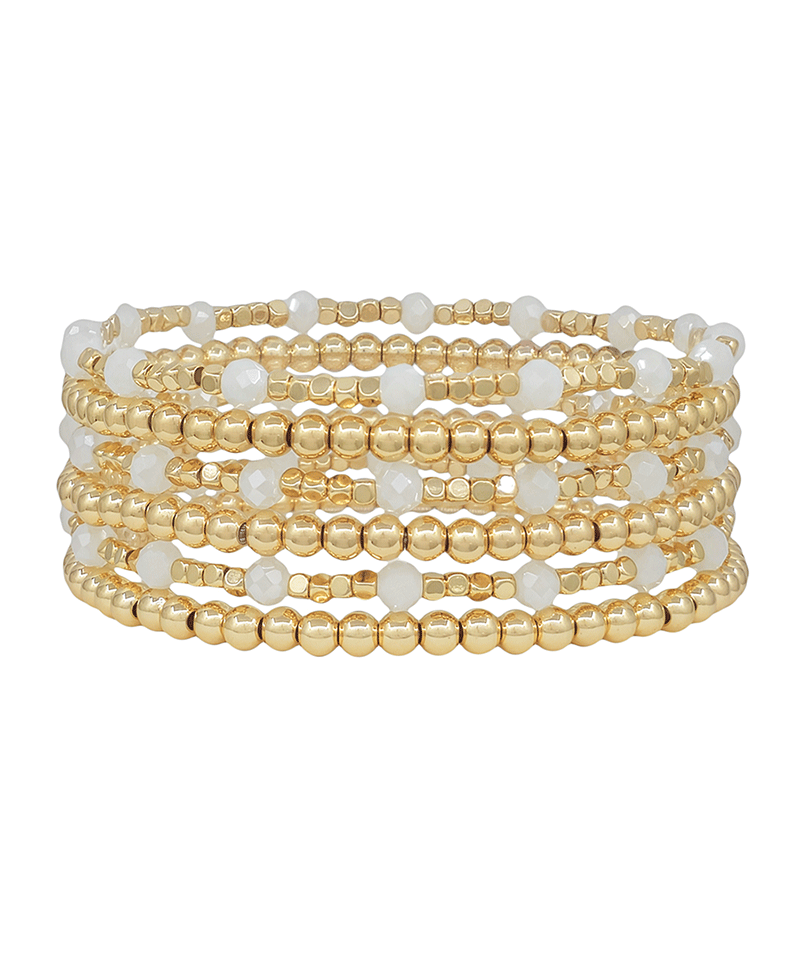CCB Glass Metal Beads 6 Set Bracelet