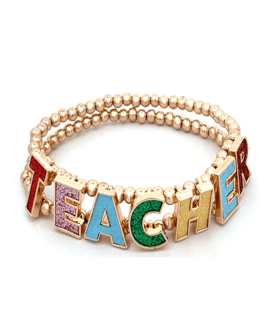 Glitter TEACHER CCB Stretch Bracelet