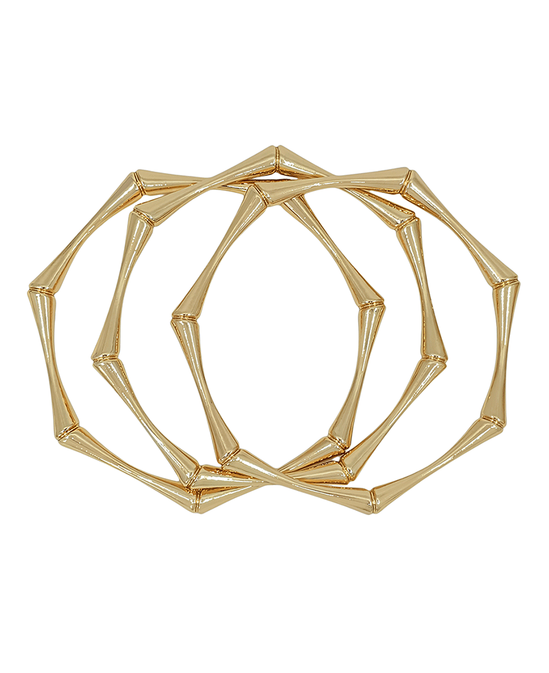 Chunky Metal Bamboo 3 Set Bangle
