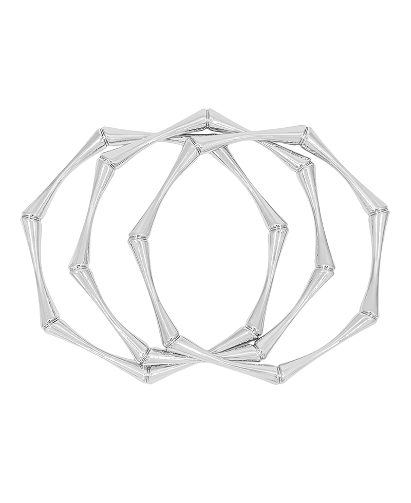 Chunky Metal Bamboo 3 Set Bangle