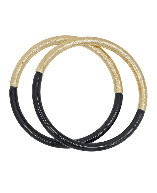 Texture Metal & Resin Bangle Bracelet
